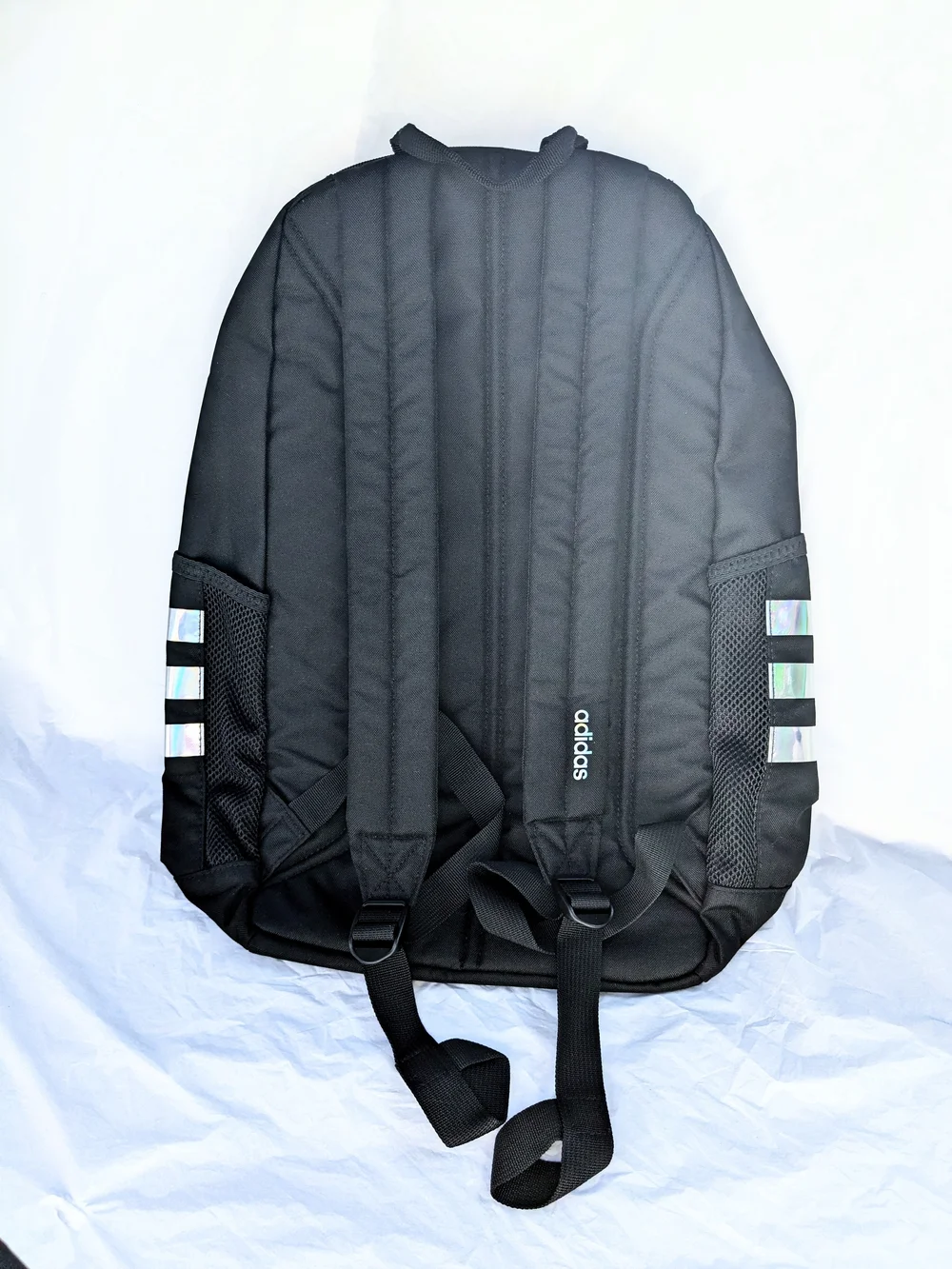 adidas Classic 3S 4 Black Backpack with Iridescent Stripes - Picture 2 of 3